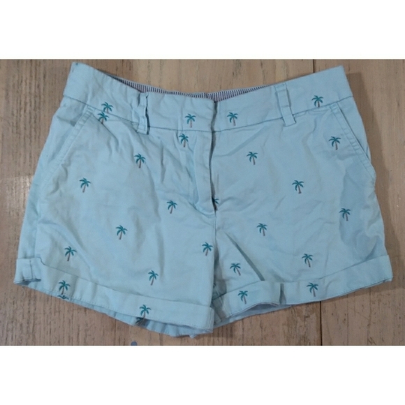 British Khaki mint green shorts with palm trees - Picture 1 of 7